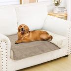 Smiry Waterproof Dog Bed Cover, Reversible Pet Blanket for Sofa Couch | Soft Washable Dog Blanket, Leakproof Couch Cover for Dogs Cats & Furniture Protection, 30x53, Taupe/Beige