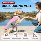Dog Cooling Vest for Small Dogs, Cooling Jacket for Dogs with Mesh and D Ring, Dog Reflective Stripe Jacket for Hot Weather, Pink-S