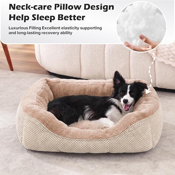 INVENHO XL Dog Beds Large Sized Dog, Washable Orthopedic Warming Soft Sleeping Durable with Anti-Slip Bottom
