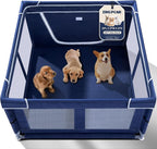 Puppy Playpen Indoor for Dog Small Pets, Dog Playpen 42x42 x25 inch, Dog Play Pen Indoors with Gate, Oxford Fabric Pet Exercise pens for Puppy, Anti-Tipping Dog Enclosure with Zipper Door