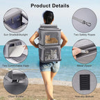 2-in-1 Double Pet Carrier Backpack for Small Cats & Dogs, Grey | Portable Pet Travel Carrier with Super Ventilated Design, Ideal for Hiking, Camping and Outdoor Adventures