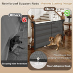 Upgraded Retractable Baby Gates for Stairs & Banister, Mesh Dog Gate Indoor, Extends to 55" Wide 33" Tall, Child Safety Gate for Stairway, Banister & Wall Mount (Black)
