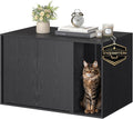 SONGMICS Home Cat Litter Box Enclosure, Particleboard Hidden Litter Furniture, Tool-Free Assembly, 31.5 x 19.7 x 19.7 Inch, Black Discreet Cat House, Kadin Collection UPCL013B03S