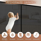 120" Retractable Baby Gate Extra Wide, 41" Tall Retractable Dog Gate for Stairs, Doorways, Decks, Mesh Gate Long Child Gate Pet Gate for Indoor, Outdoor, with Reinforced Mesh Rods, Dual Locks