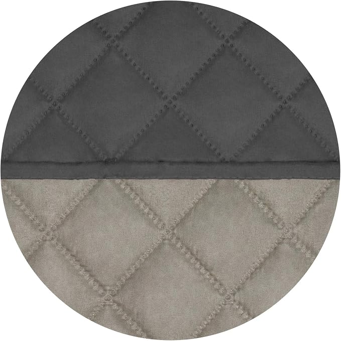 PureFit Reversible Quilted Couch Covers for Dogs Sofa Cover 4 Seater 88" | Dark Gray/Beige, Water Resistant Couch Protector, Washable Pet Couch Cover with Non Slip and Elastic Straps For Kids