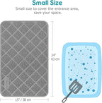 Conlun PVC Cat Litter Mat 24x15 Inch Grey, Non-slip, Less Waste Cat Litter Box Mat, Soft on Kitty’s Paws, Urine Waterproof