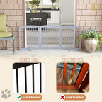 PUPETPO Freestanding Pet Gate for Dogs, Foldable Wooden Dog Gate for House, Indoor Dog Gate for Doorways, Stairs, Gates for Dogs Indoor, Support Feet Included, 24" Height 3 Panels, Grey