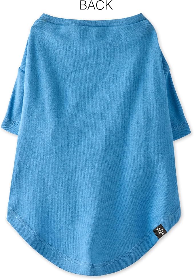 Pet Passion Toby II - The Perfect Tee, 8 Pack Short Sleeve Pet T-Shirt 100% Organic Cotton Tees Clothes for Small, Medium, Large Dogs, Rainbow Blue, X-Large