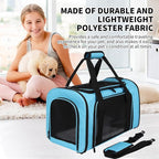 Pet Carriers Soft-Sided Airline Approved Carrier Bag for Small Cats Dogs (Medium,Blue)