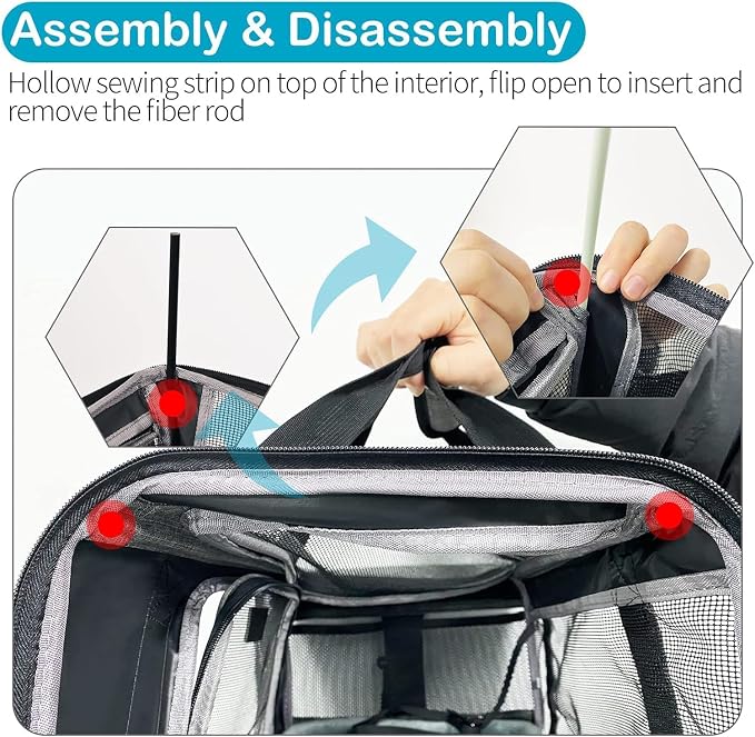Wakytu Cat Carrier Soft for Medium or Large Cats for Car Travel Camping | dog carriers for small dogs,3 entrances & 5 vents, waterproof rip-stop, anti-escape locks, padded strap