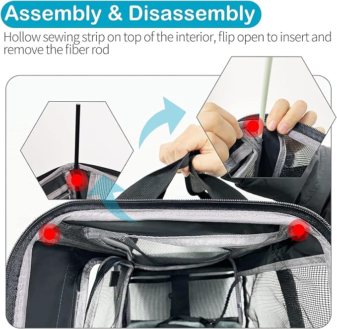 Wakytu TSA Approved Pet Carrier for Small Cats and Dogs,17.7x11x8.3, Black | 3 entrances & 5 vents, waterproof rip-stop, anti-escape locks, padded strap,plane underseat,cat dog carrier