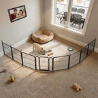 FXW Rollick Dog Playpen with Fence-to-Wall Anchors, 24" H, 8 Panels | Heavy-Duty & Easy setup Play Area, Flexible Boundaries, Indoor & Yard, For Puppies & Small Dogs, Patented