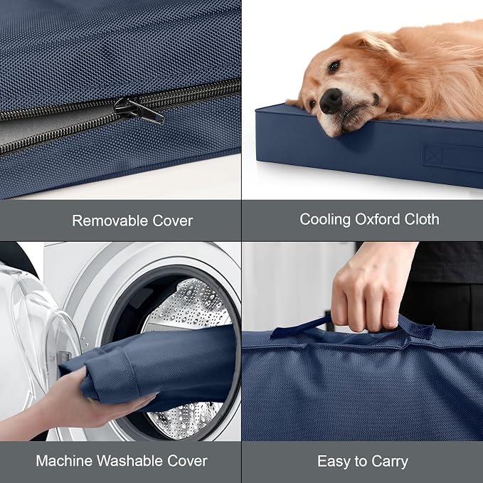 Waterproof Orthopedic Dog Crate Bed for Small Dogs & Cats | Egg Crate Foam, Fits 24x18 Crates, TPU Waterproof Layer, Machine Washable 1680D Oxford Cover, Small Pets Up to 20 lbs