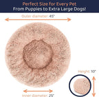 Donut Dog Bed - Premium Comfort for Anxiety Relief - Fluffy & Calming Design with Ultra-Plush Support | Cozy Round Dog Bed with Super Soft Circle Style (Pink, X-Large)