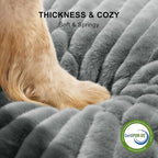 FURTIME Dog Beds Large Sized Dog, Washable Orthopedic Pet Bed with Removable Cover, Rectangle Soft Calming Sleeping Puppy Bed Durable Pet Cuddler with Anti-Slip Bottom, Grey, XL(42"x20"x8")