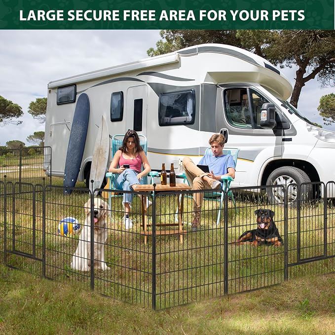 VISCOO Dog Playpen Outdoor, 16 Panels 40" High Metal Dog Fence with Gate, Pet Fence for Large/Small Dogs, Portable Dog Fence for RV Camping, Yard | Pet Fence for Large/Medium/Small Dogs, Portable Dog Fence for RV Camping, Yard