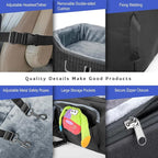 INFANZIA Dog Car Booster Seat for Large Medium Dogs Under 55 lbs | Elevated Pet Car Seats for Pets with Removable Washable Cover, Lookout Puppy Travel Seat with Storage Pockets