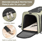 Petsfit Medium Double Expandable Cat Carrier for Cats and Small Dogs | 17 x 11 x 11 in; sized for Delta Air Lines; dual-side expansion, anti-sag frame and safety tether; up to 15 lb.