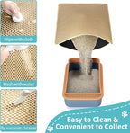 XL Cat Litter Mat, 28"x47", Extra Large Litter Mat for Cats, Less Mess | EVA Double-Layer Honeycomb Litter Trapping Mat, Anti-Scatter Anti-Tracking Cat Rug, Non-Slip Waterproof, Easy to Clean(Khaki)