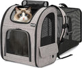 pecute Cat Backpack Expandable, Dog Carrier Backpack Breathable, Large | Durable Oxford Cloth, Lockable Zipper,Use for Pet Under 15 lbs to Travel