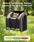 Pecute Cat Backpack with Widened Interior Space, Upgraded Dog Backpack Carrier with Various Ways to Carry, Pet Backpack with Breathable Mesh, Pet Travel Carrier with Soft Padded,Khaki | Breathable Mesh, Reinforced Support, Various Carry Ways, Ergonmic ...