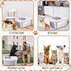 14-18 lb Stainless Steel Dog Food Storage Container | with Silicone Airtight Lid, Scoop, Easy to Clean Metal Pet Dog Cat Food Storage Container Keep Fresh
