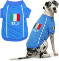 Parisian Pet Italy Dog Jersey - Breathable Mesh Puppy Football Jersey - Stretch Sporty Dog Clothes - Summer Shirts for Large Dogs - Soccer Jersey for Dogs - Sportswear Pet Clothes - Team Italy Apparel