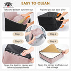 JOEJOY Dog Car Seats for Small Medium Dogs Under 35lbs, Dog Booster Seat with Detachable Washable Cover and Cushion, Memory Foam Pet Car Seat with Safety Belt and Storage Pockets (BP)