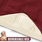 Smiry Waterproof Dog Bed Cover, Reversible Pet Blanket for Sofa Couch | Soft Washable Dog Blanket, Leakproof Couch Cover for Dogs Cats & Furniture Protection, 30x53, Wine Red/Beige