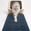 Yimobra Cat Litter Mat, Easy Clean Trapping PVC Mat with Waterproof Backing and Non Slip Bottom, Scatter Control Pad for Litter Box, 24"x20", Dark Blue