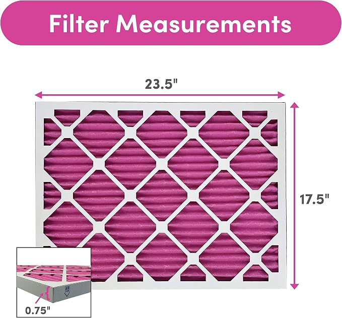 18x24x1 Air Filter (6-Pack) | Made in the USA | Color Changing | Remove Cat and Dog Odor | MERV 8 for Pet Hair Dander and Dust | 17.5"x23.5"x0.75" Exact Size