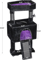 BEWISHOME Cat Tree Tower for Indoor Cats, Gothic Cat Trees with Coffin Bed | Cat Condo Cat House with Scratching Board, Cat Shelves with Spider Toy, Pet Play Activity Center Black with Purple, MMJ95Z