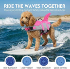 ASENKU Dog Life Jacket - Pet Safety Vest for Swimming & Boating, Shark Life Jacket with Floatation, Dog Lifesavers Swimsuits for Small Medium Large Dogs (Pink, M)