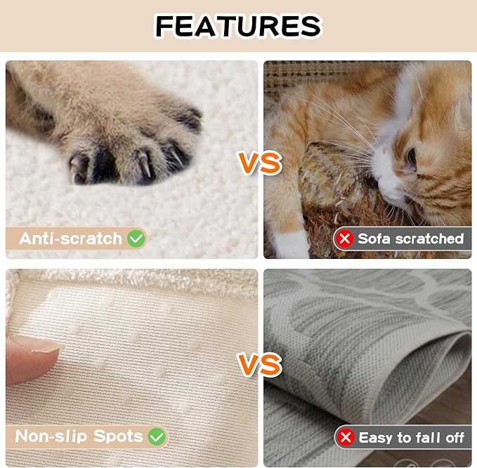 Couch Cover Washable for 2 Cushion Sofa, Cat Scratch Proof Furniture Protector Love Seat L Shape Couch Covers Soft Sectional Sofa Cover for Dogs Pets, 71" x 118", Creamy White