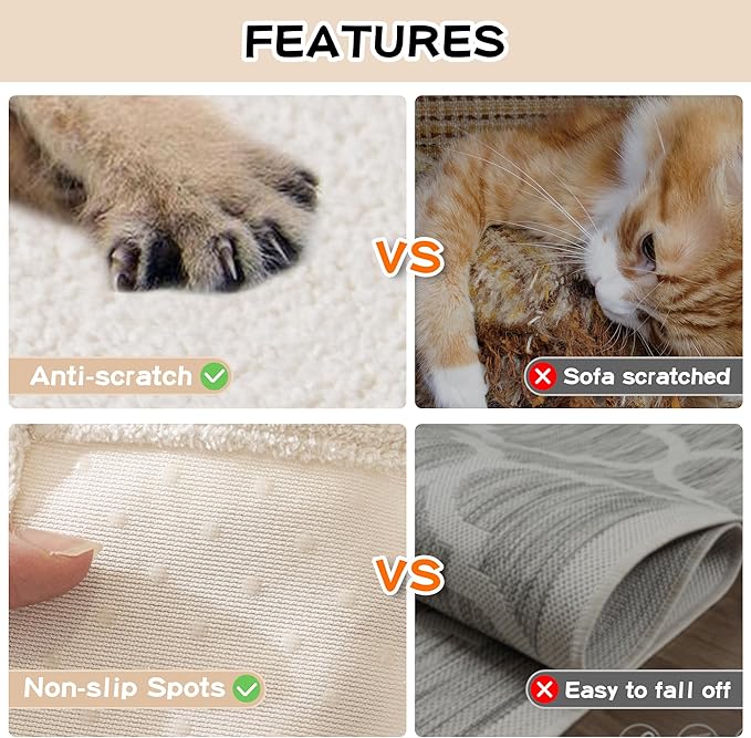 Couch Cover for 3 Cushion Sofa Washable, Cat Scratch Proof Sofa Covers, Furniture Protector Oversized L Shape White Sofa Slipcovers Sectional Big Couch Covers for Dogs Pets, 71" x 150"
