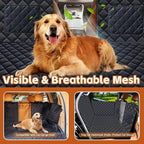 JSTHT Dog Car Seat Cover for Pets Back Seat Extender | Hard Bottom Car Seat Cover Support 420lbs, 100% Waterproof, Scratch Proof, Dog Hammock for Car SUV and Truck, Universal