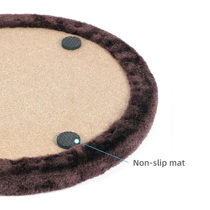 Cat Self Groomer, Heavy Scratching Pad with Mouse Toy | Easy To Clean, Enhanced Brush Holder, For All Cats, Durable Brush, Cat Face Scratchers, Cat Body Massager, Brown
