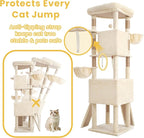 Cat Tree, 73-Inch Sturdy Corner Cat Tower for Large Cat VCT021MJ | Cat Furniture with Wide Top Perch, 2 Spacious Condos, 2 Cozy Baskets, 2 Scratching Boards & Interactive Toy, Beige