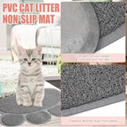 7 Pcs Small Cat Kitten Starter Kit Cat Litter Box with Shovel Paw Litter Mat Double Automatic Kitten Bowls Toy Teaser Stick Collar Essentials Kits for 1-3 Lbs Beginner(Stylish,Light Pink)