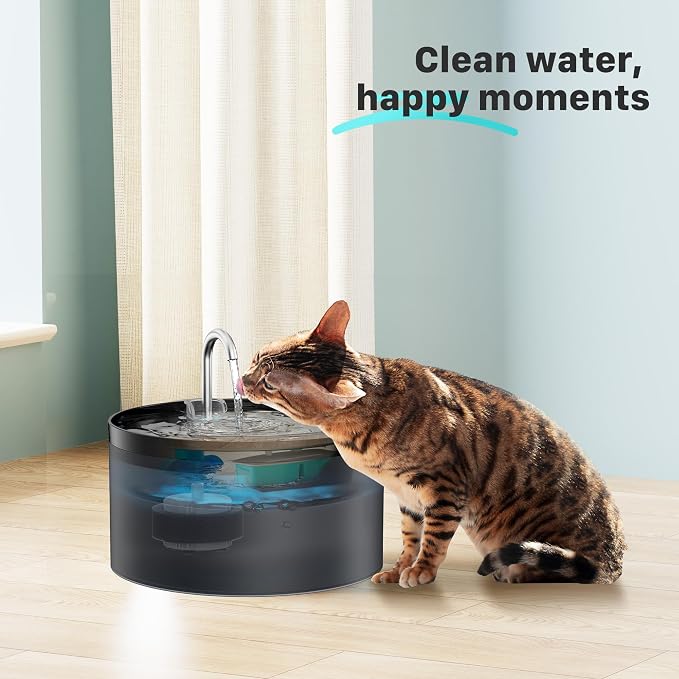 BEMOONY Cat Water Fountain Filters: Pet Water Fountain Replacement Filter | 12 Packs of Cat Fountain Filters (6 Carbon Filters + 6 Sponges) - Multiple Filtration Please replace it every 2-3 weeks