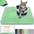 Cat Litter Mat 47"x27",Double Layer EVA Litterbox Mat Green | Extra Large Honeycomb, Waterproof & non-slip, Odor-free, easy clean, washable durable floor protector,scatter control