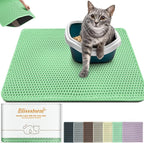 Cat Litter Mat 47"x27",Double Layer EVA Litterbox Mat Green | Extra Large Honeycomb, Waterproof & non-slip, Odor-free, easy clean, washable durable floor protector,scatter control