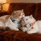 Smart QR Code Cat Collar 2-Pack, Breakaway Reflective Collar with Permanent Online Profile, Adjustable 7.5-12.5 Inch Safety Collar for Cats (Orang & Blue)