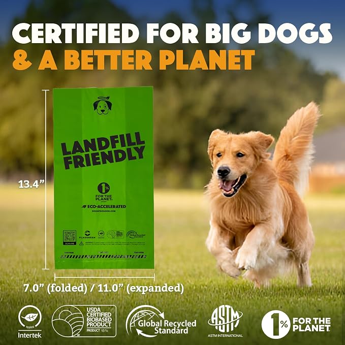 Doggy Do Good - 180 Count, Heavy Duty Poop Bags for Dogs - Standard Size - Dog Waste Bags Made with 50% Recycled Plastic + 15% Biobased Material - Landfill-Friendly, Unscented, Leak-Proof | Heavy-duty, Easy-open Dog Bags - 50% Recycled Plastic & 15% Bi...
