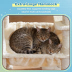 Hey-brother Cat Tree Tower with 3 Condos, Step Climbing Pathway MPJ081M | 74.8 Inches Scratching Post with 3 House, Hammock, Large Basket, Cozy Bed, Sisal Board, Toys for Big Indoor Cats, Beige