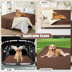 Smiry Waterproof Reversible Pet Couch Covers for Dogs | Pet Friendly, Soft Fabric, Washable Sofa Furniture Protector for Dogs Cat Kids, Checkered (68"x82", Brown/Beige)