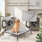 PJYuCien Raised Dog Bed with Pad, 48'' Gray