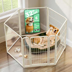 FXW AuraSpace Pro Acrylic & Wire Mesh Indoor Dog Playpen, 32" H, 6 Panels | Clear View, Heavy-duty Metal, Flexible Layouts, Easy Walk-Through, For Small & Medium Dogs, Patented