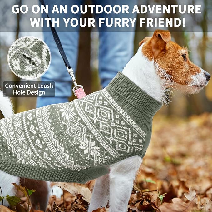 HOMIMP Dog Sweater Argyle - Warm Sweater Winter Clothes Puppy Soft Coat, Ugly Dog Clothes for Small Medium and Large Dogs, Pet Clothing Boy Girl, Grey M