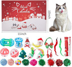 Christmas Cat Toy Advent Calendar 2025, 24 Days Xmas Cat Toys Countdown Calendar Gift Set for Cat Lovers with Mice Ball Bells Feather Teaser
